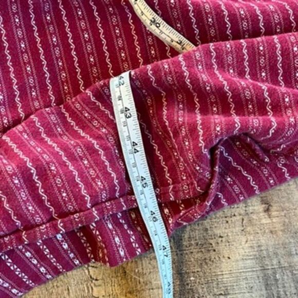 L.L. Bean Vintage Red White Flannel Nightgown Small Long Sleeves - Picture 6 of 9